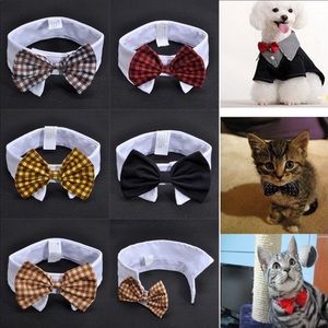 Formal Pet Bowtie Collar Necktie For Dogs & Cats Small Yellow